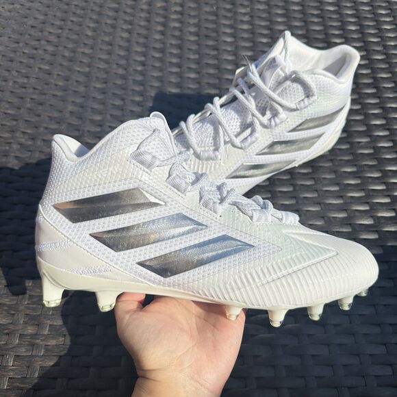 Adidas Freak Carbon Mid White Silver Metallic Men's Football Shoes EE7133 Size 8